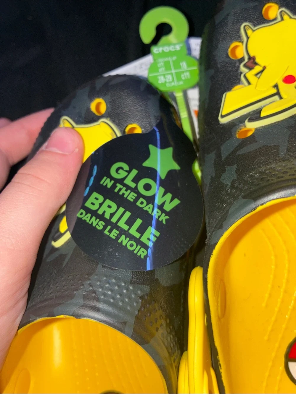 CROCS Kids Pikachu Clogs - Black and Yellow